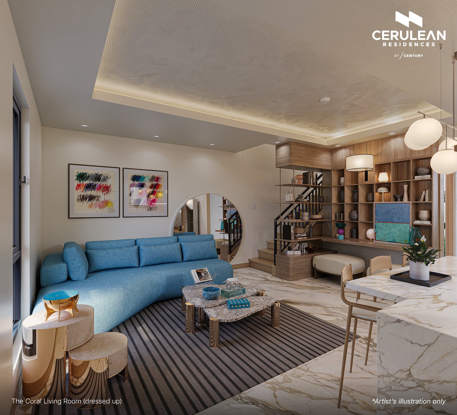 The Coral (Single-Attached) — The Coral Living Room (dressed up).jpg